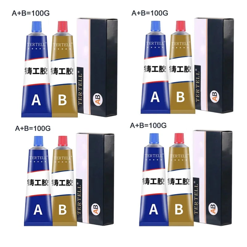 Cold Welding Glue Metal Repair Adhesive Heat Resistance AB Sealant High Strength Magic Plastic Repair Casting Adhesive Agent